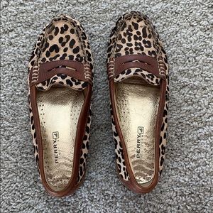 Sperry Leopard Print Loafers